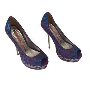 Gianmarco Lorenzi Rhinestone Purple Heels Sz36/5.5